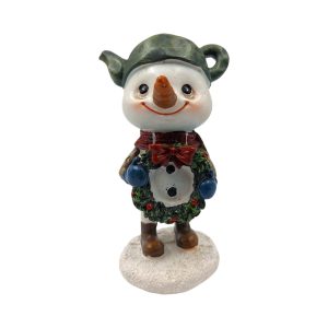 Sneeuwman met kerstkrans