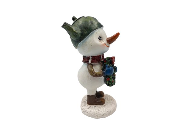 Sneeuwman met kerstkrans - Afbeelding 2