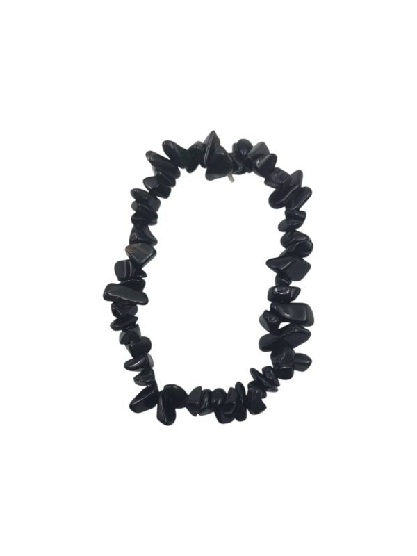 Split armband Obsidiaan